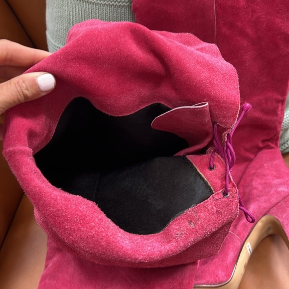 The Wild Pair Vintage Suede Over the Knee Lace Up Heeled Boots - Picture 8 of 12